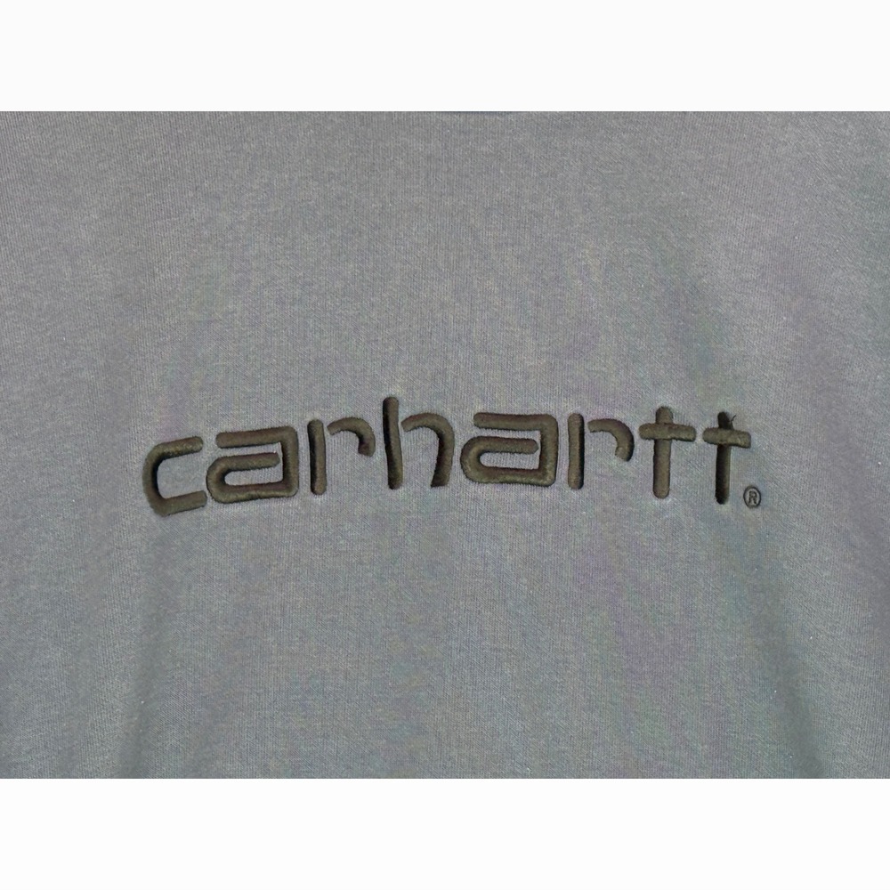 Carhartt WIP Duck Blue Crewneck Sweatshirt w/Black Embroidered‎ Script  XL - Picture 7 of 10